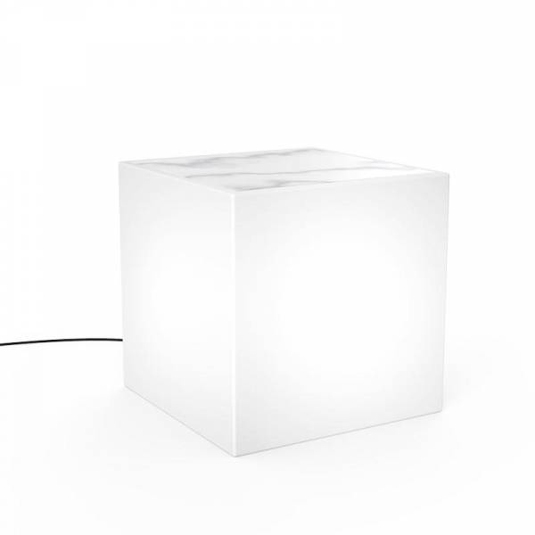 Table basse lumineuse exterieur BORA blanche imitation Marbre LED Blanc CCT dimmable IP65 230V