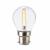 Ampoule Guinguette plastique transparent B22 2W filament LED blanc chaud G45