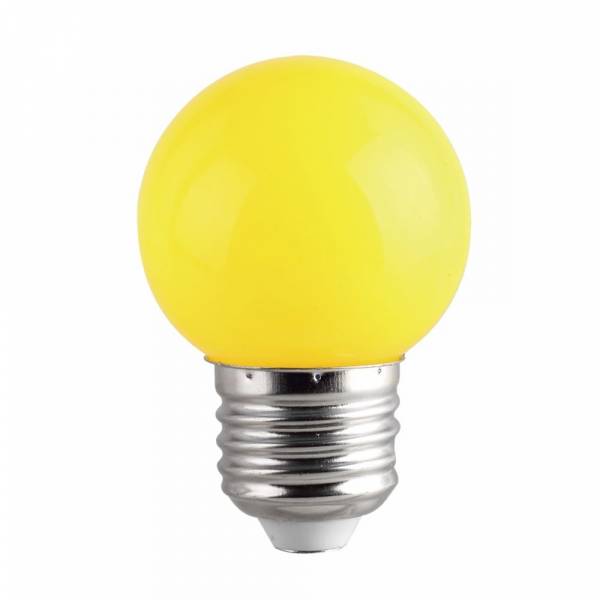 Ampoule 2W Jaune LED pour guirlande guinguette Culot E27 plastique G45