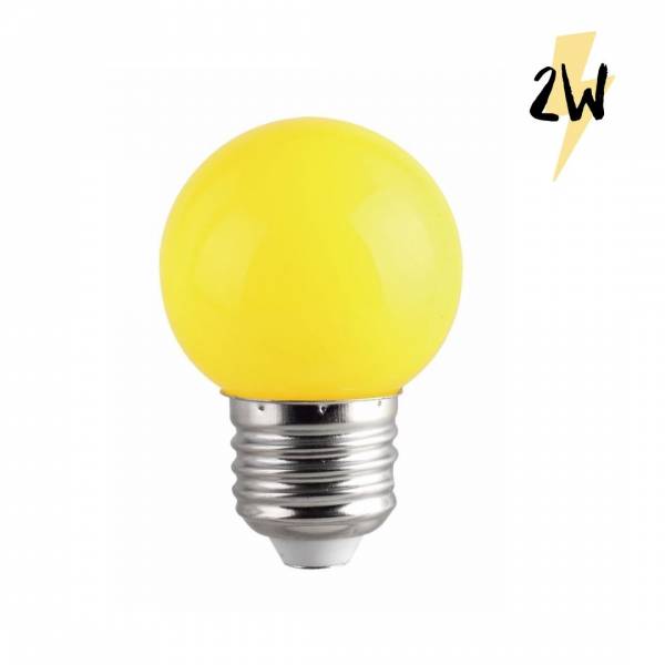 Ampoule 2W jaune LED pour guirlande Guinguette culot E27 en plastique