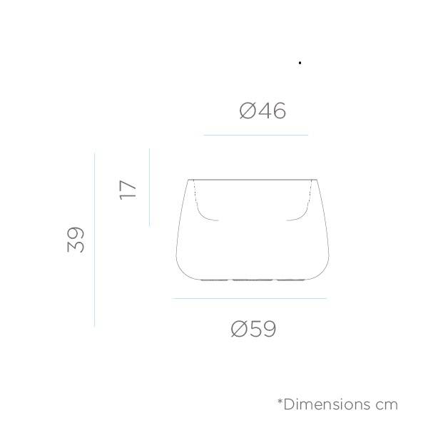 Pot de fleurs lumineux extérieur solaire ou batterie CAMELIA 60 blanc sans fil LED RGBW 29 litres IP65