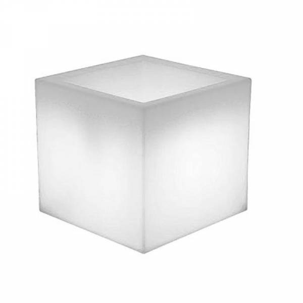 Pot lumineux cube solaire ou batterie NARCISO 50 blanc LED RGBW 19L IP65 sans fil