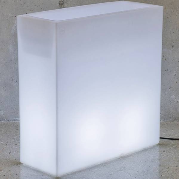 Jardinière lumineuse extérieure rectangulaire blanche JUNCO LED E27 blanc froid 39 litres IP65 230V