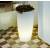 Pot de fleurs lumineux blanc exterieur BAMBU H70cm LED E27 Blanc froid 16 litres IP65 230V