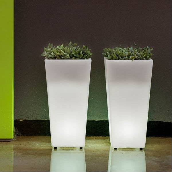 Pot lumineux extérieur jardin MELISA 30 blanc LED E27 blanc froid 7L h58cm IP65 230V