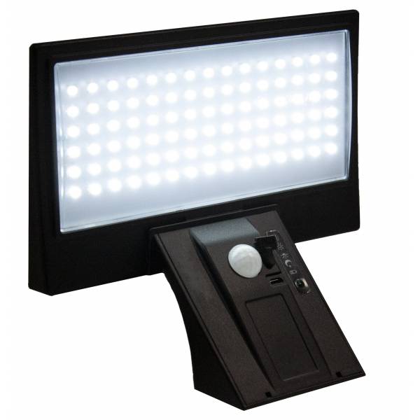 Applique murale solaire détecteur de mouvement 520Lm noir LED blanc neutre 4000K IP65 exterieur