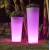 Pot de fleur lumineux exterieur solaire ou rechargeable cylindre haut blanc FICUS 60 LED RGBW 9L IP65 sans fil