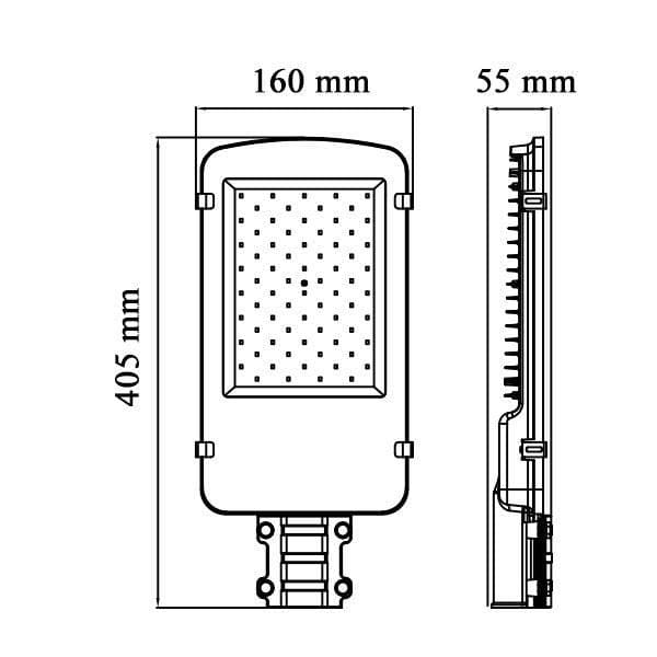 tête de lampadaire Led 50w IP65 120° 6000k blanc froid