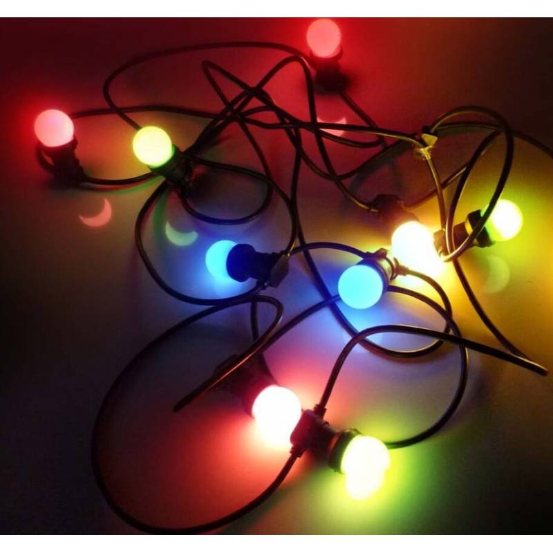 Guirlande Guinguette ampoule led B22 multicolore