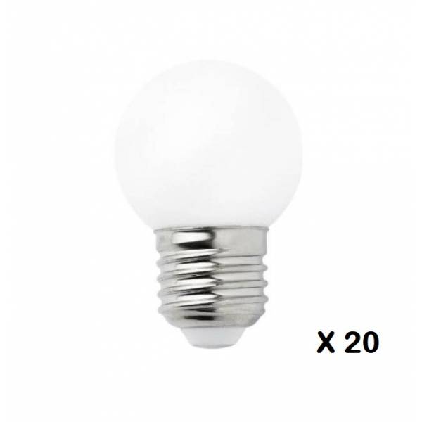 Guirlande extérieur Guinguette 20m 20 ampoules LED blanc Chaud prolongeable