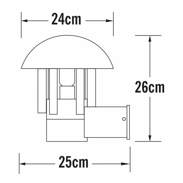 Applique murale extérieure Aluminium IP44 lanterne noire E27 professionnelle Heimdal Konstsmide