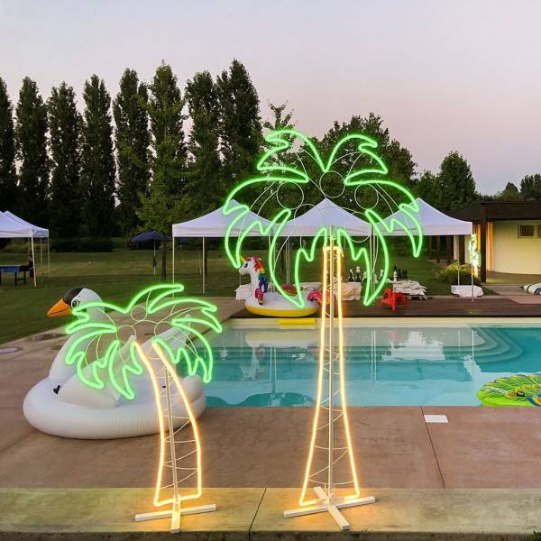 Lampe néon LED palmier lumineux 120CM décoration jardin piscine