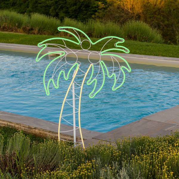 Lampe néon LED palmier lumineux 120CM décoration jardin piscine