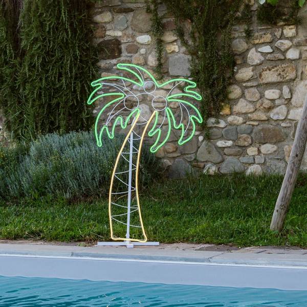 Lampe néon LED palmier lumineux 120CM décoration jardin piscine