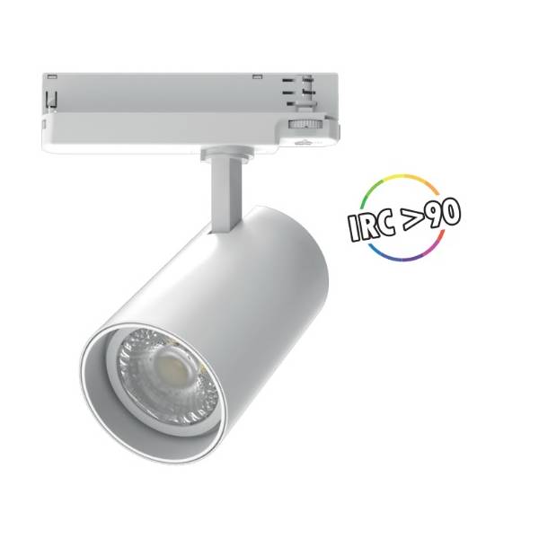 Spot sur rail LED orientable 35W blanc chaud 3000K IP20 blanc professionnel