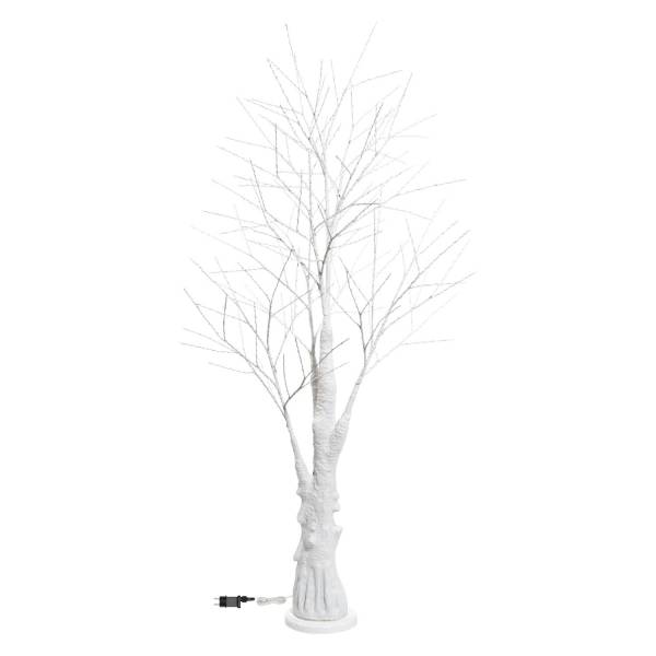 Arbre lumineux blanc argenté 210cm scintillant 900 microLED blanc chaud