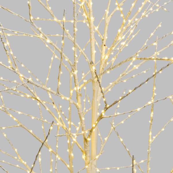 Arbre lumineux blanc argenté 210cm scintillant 900 microLED blanc chaud