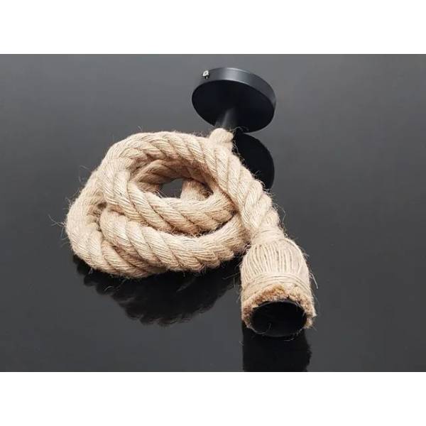 Suspension corde de jute 1,5m douille E27 IP44 étanche