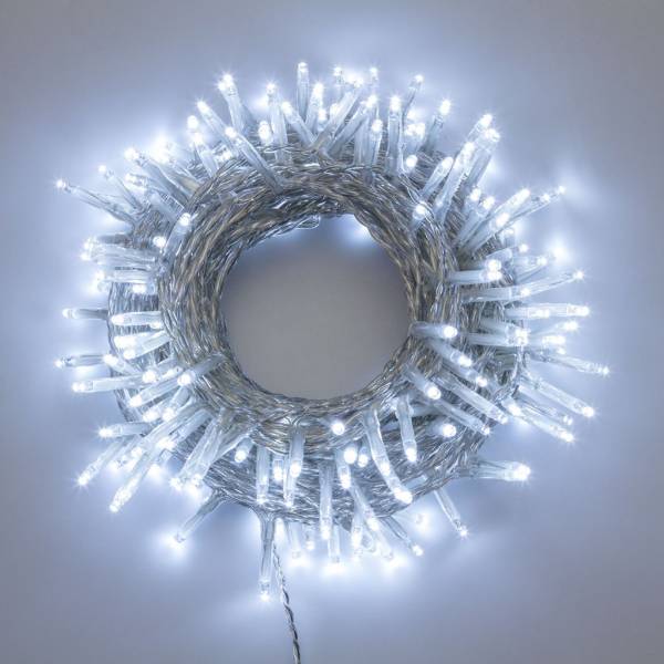 Guirlande lumineuse 13M extérieure LED blanc froid 8 modes transparente