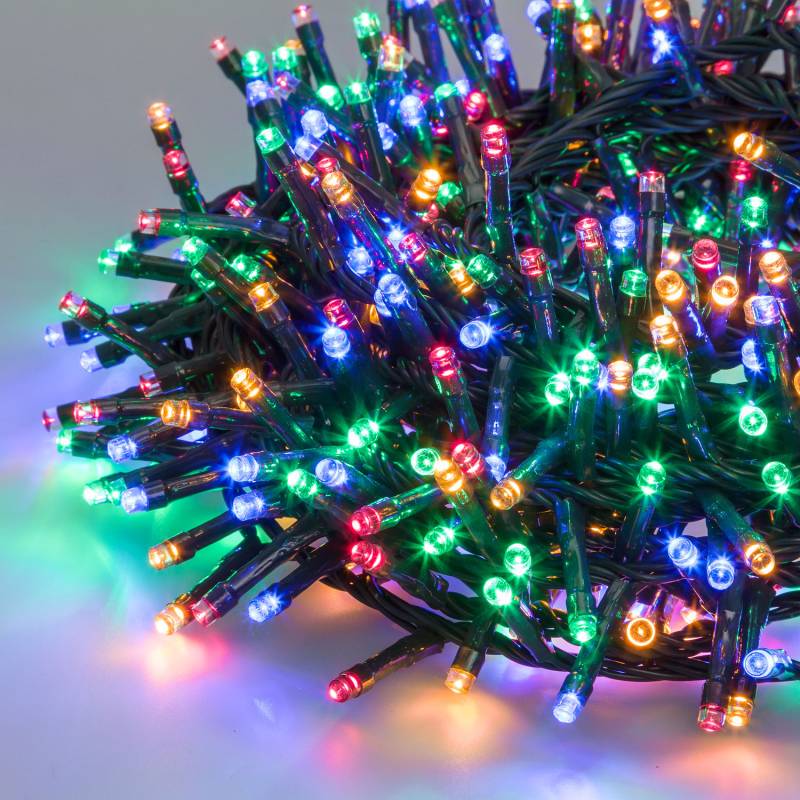 Guirlande multicolore 40,5M Boa 6cm 2000 LED 8 modes câble vert