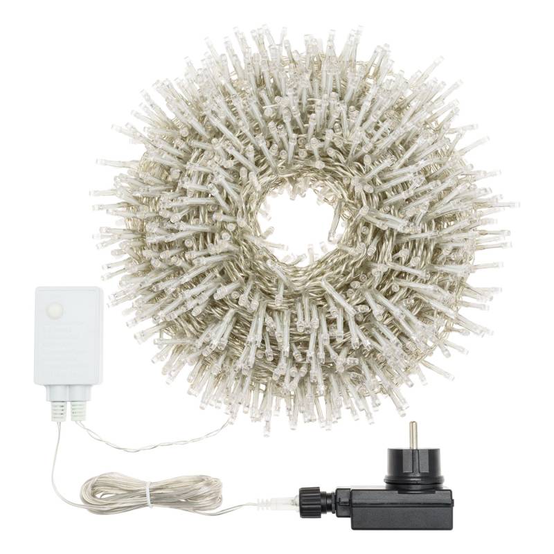 Guirlande Boa 30M 1500 LED 8 effets blanc chaud câble transparent