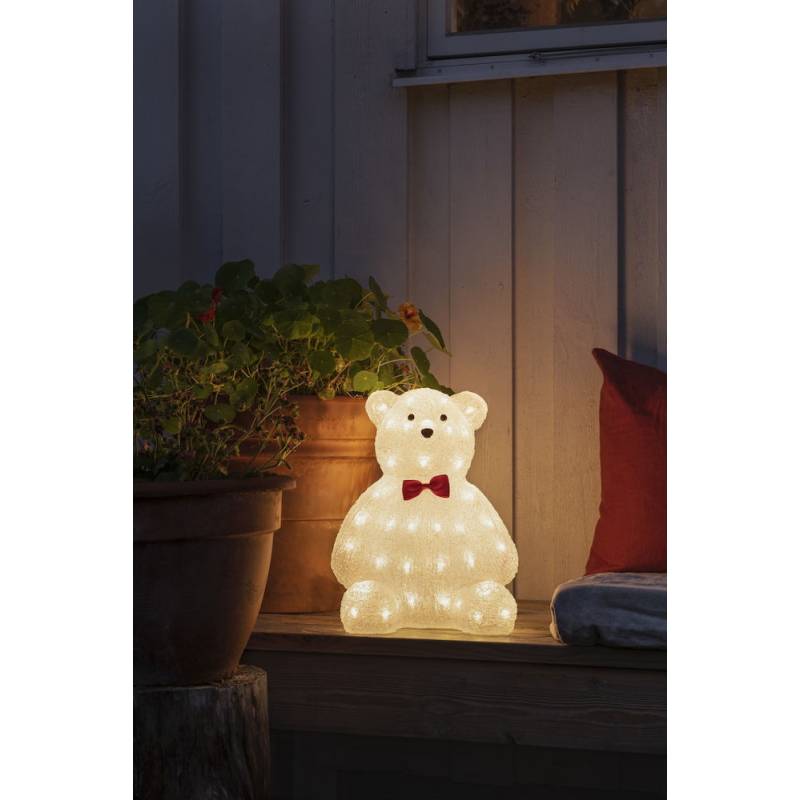 Ours lumineux acrylique 64 LED blanc chaud 38CM Konstsmide