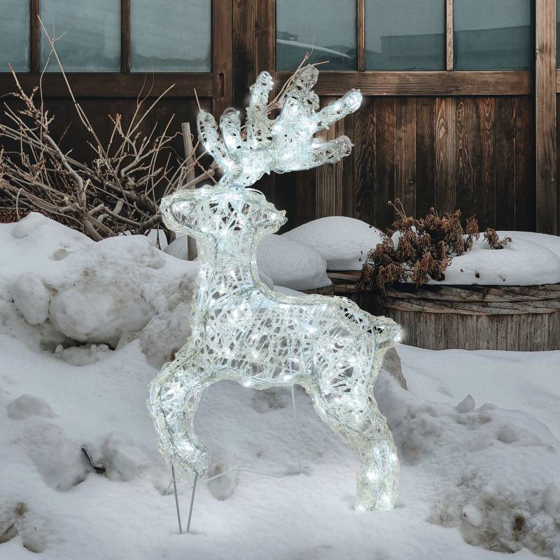 Renne lumineux au Galop 3D H60cm 120 LED blanc froid Acrylique extérieur