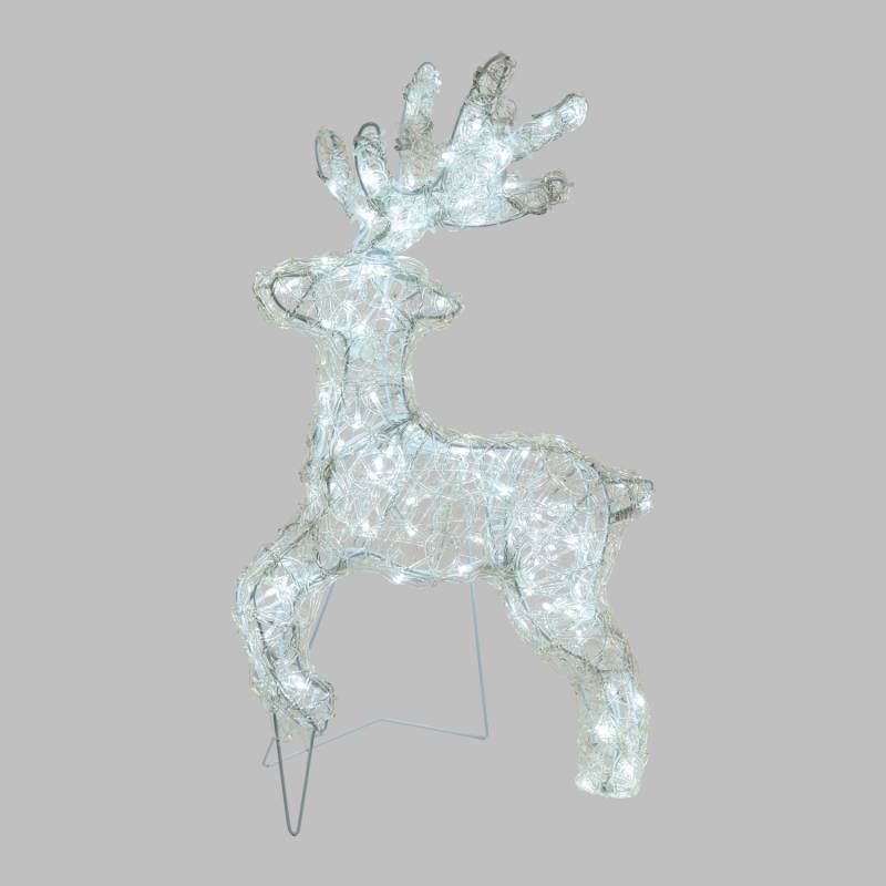 Renne lumineux au Galop 3D H60cm 120 LED blanc froid Acrylique