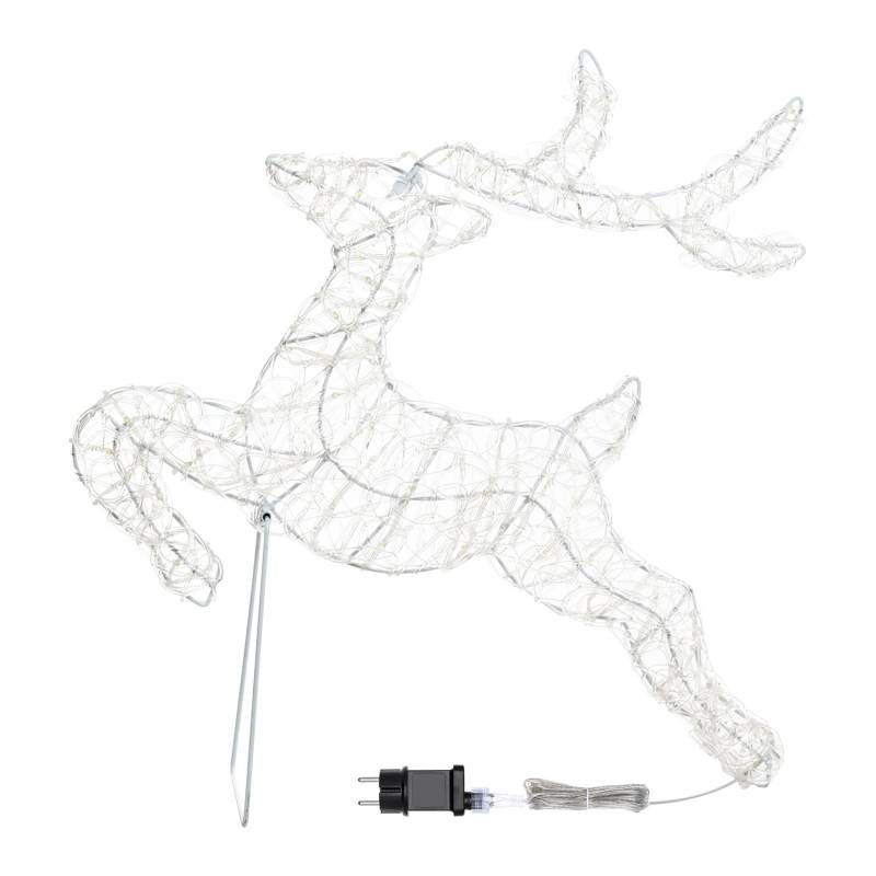 Renne lumineux au Galop 2D H65cm 100 Led blanc froid fixe Acrylique