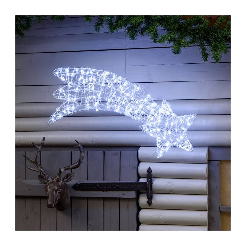 Étoile filante lumineuse 75cm 2D 140 LED blanc froid fixe Acrylique 31V