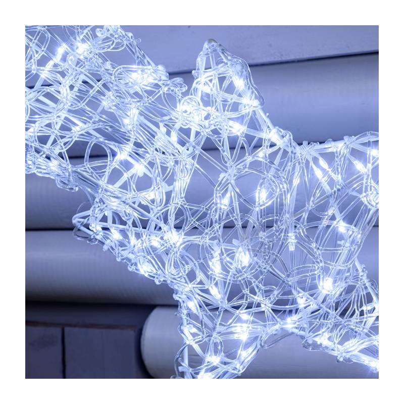 Étoile filante lumineuse 75cm 2D LED blanc froid fixe Acrylique