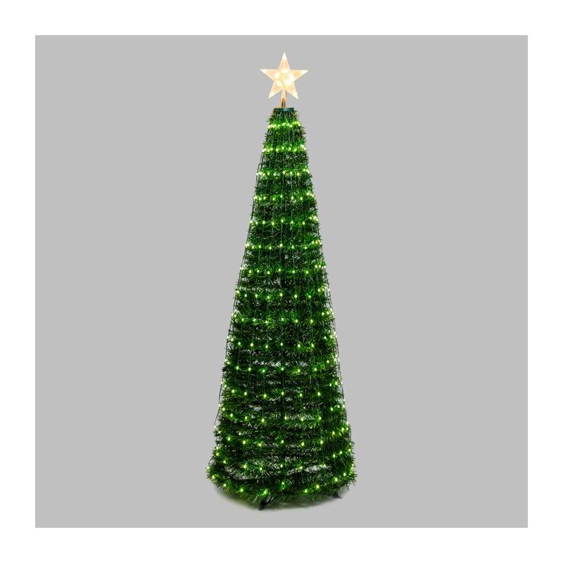 Sapin lumineux conique animé H210cm 380 PixelLED RGB haute luminosité avec télécommande