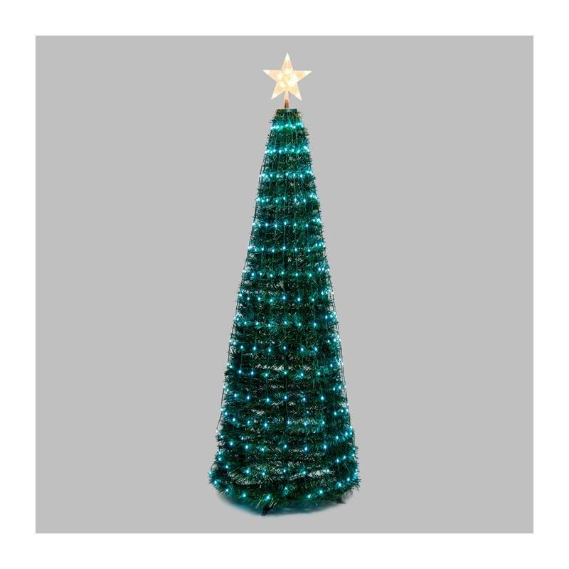 Sapin lumineux conique animé H210cm 380 PixelLED RGB haute luminosité avec télécommande