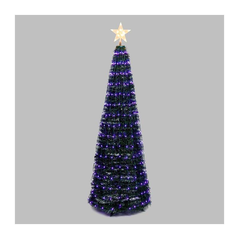 Sapin lumineux conique animé H210cm 380 PixelLED RGB haute luminosité avec télécommande