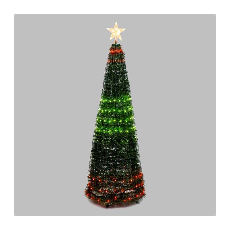 Sapin lumineux conique animé H210cm 380 PixelLED RGB haute luminosité avec télécommande