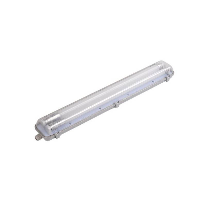 Réglette double néon LED pour tube T8 120CM 36W blanc froid 6000 kelvin IP65 étanche plastique