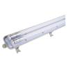 Réglette double néon LED pour tube T8 120CM 36W blanc froid 6000 kelvin IP65 étanche plastique