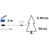 Sapin de Noël néon et bois Naturel Clair H90cm LED blanc chaud