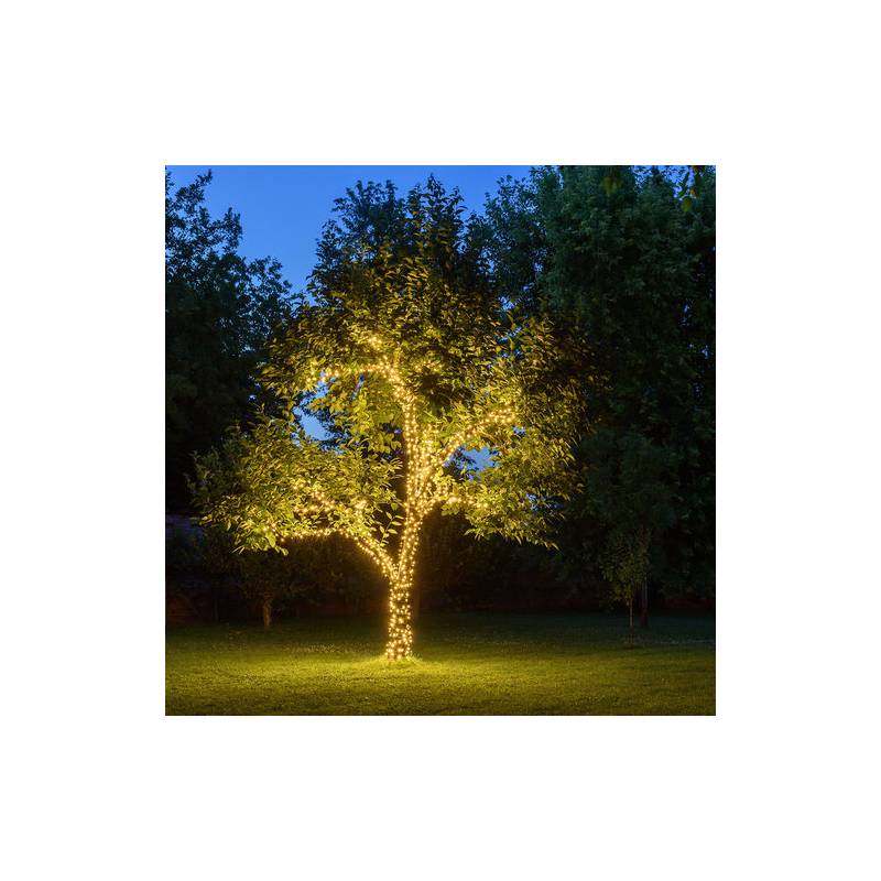 guirlande lumineuse 1000 led 100m animée blanc chaud télécommande IP44 Smart Connect Lotti