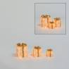 Lot de 3 Paquets Cadeaux 3D lumineux H25/20/15cm LED ambré fil tressé