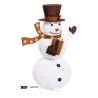 Bonhomme de Neige repliable H125cm Led blanc froid Scintillant extérieur Professionnel