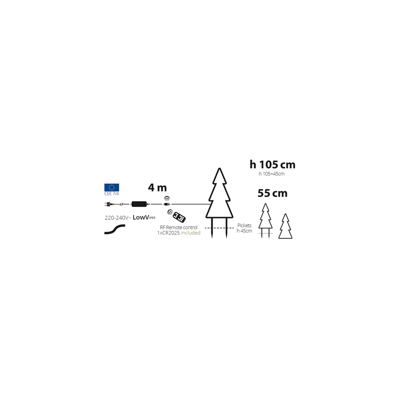 Sapin lumineux à planter H105cm Led RGB 48 effets Wonder Lotti