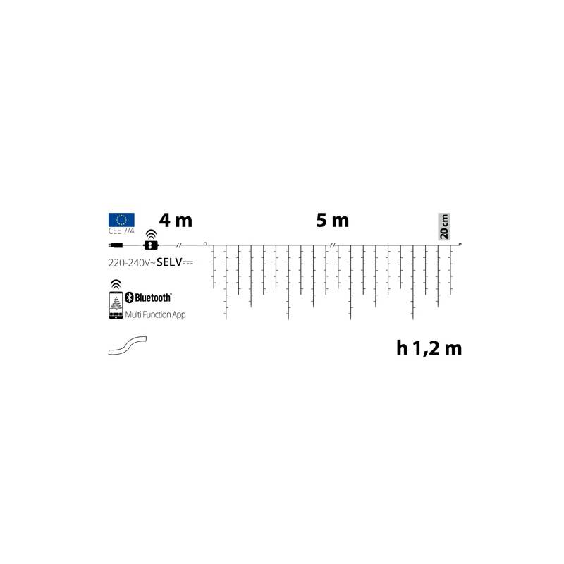 Stalactite connectée APPY H120cm 5M LED RGB Bluetooth smartphone