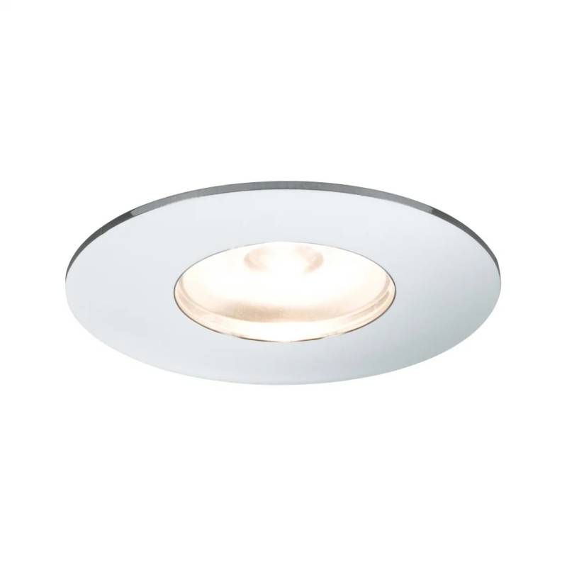 5 petit spots led rond 35mm extra plat pour meuble 1W aluminium chromé