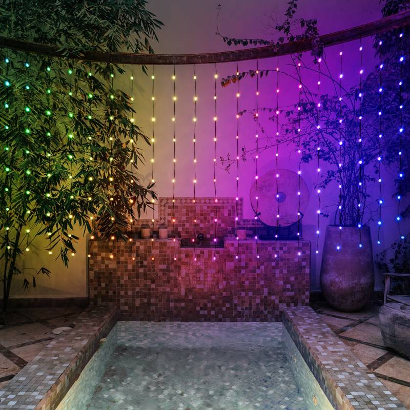 Rideau lumineux 3m H1m 300 LED Gouttes RGB 16 effets Pixel