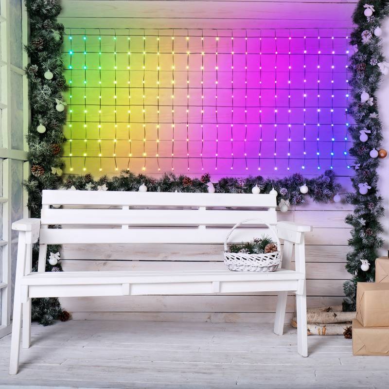 Rideau lumineux 3m H1m 300 LED Gouttes RGB 16 effets Pixel