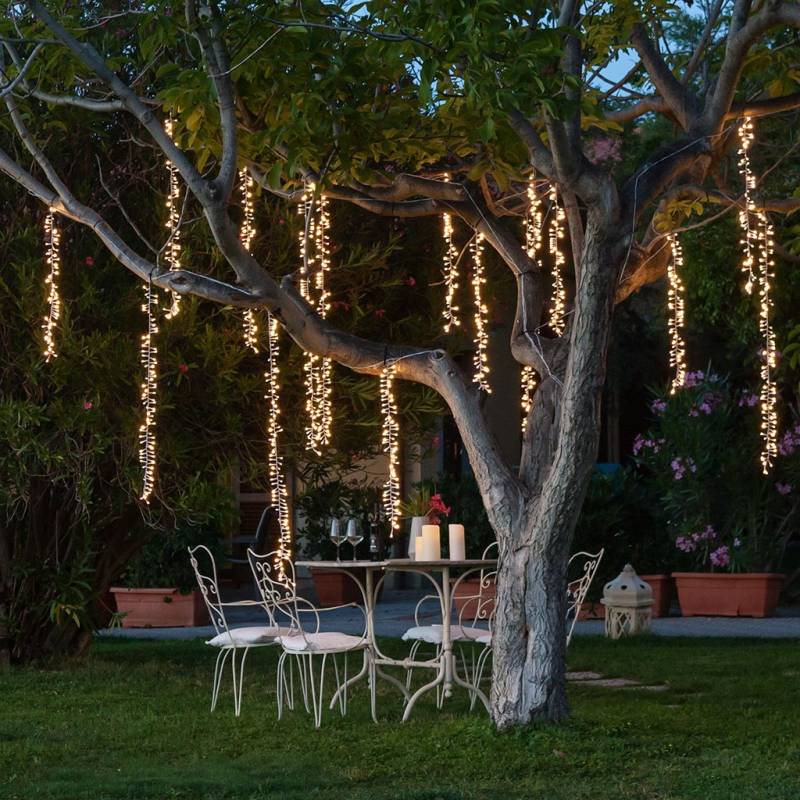 Guirlande suspendue 3 grappes lumineuses LED blanc chaud prolongeable