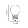 Ampoule LED 5.5W E27 450Lm 2700K blanc chaud G45 plastique