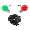 Guirlande guinguette de Noël rouge et vert 10M LED plastique 1W IP65