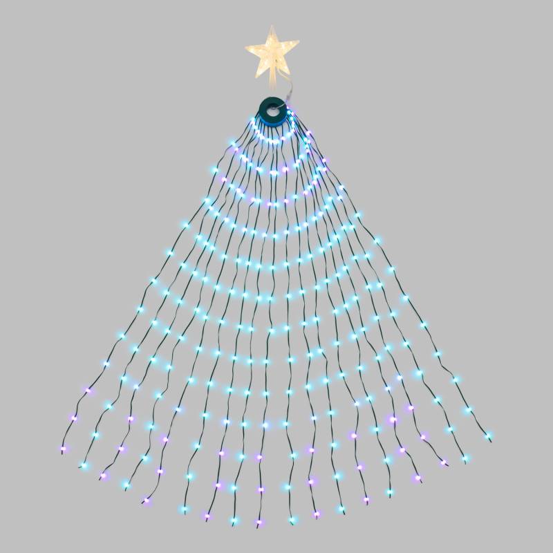 Guirlande lumineuse sapin de noël 1,55M étoile LED RGB multicolore